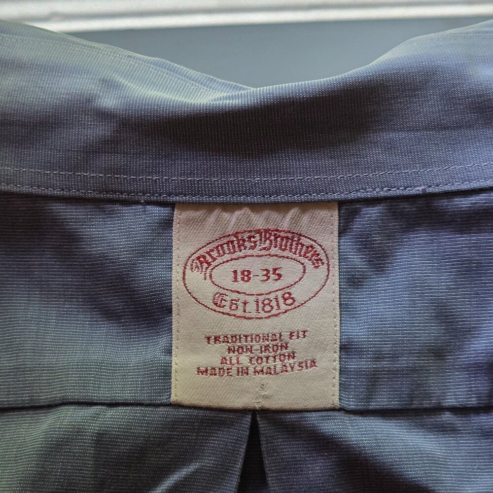 Men's Brooks Brothers size 18-35 blue French cuff dress shirt